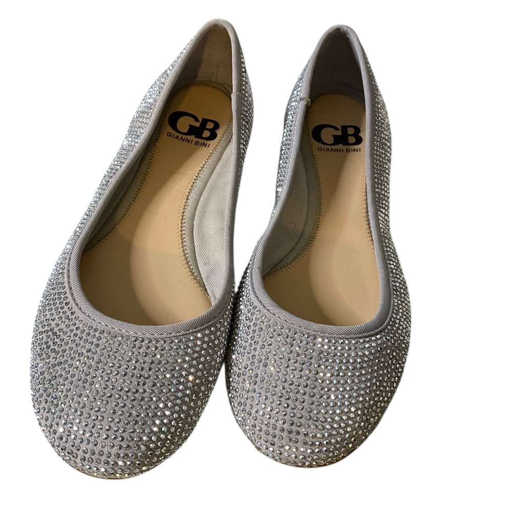 Gianni Bini Silver Sparkly Flats